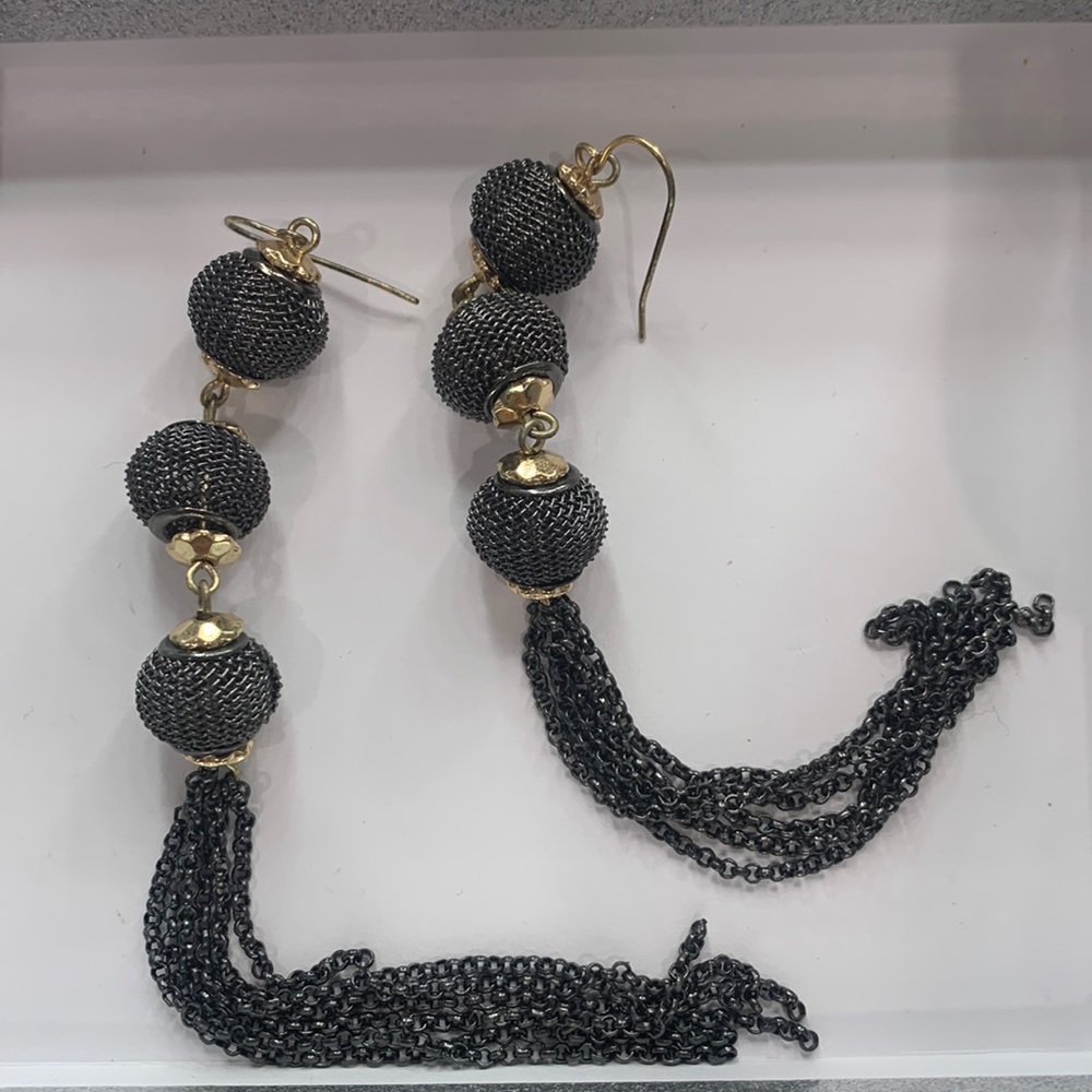 Gun Metal Dangling Earrings
